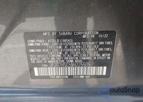 2022 Subaru Crosstrek Sport from USA, damaged, VIN JF2GTHSC5NH225505